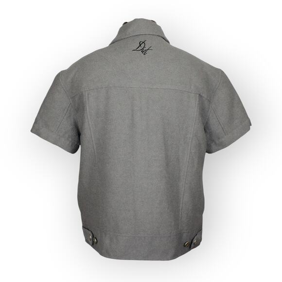 NEW DietStartsMonday_ (M) Trucker ShortSleeve ButtonUp Utility Shirt Jacket Grey - Picture 11 of 15